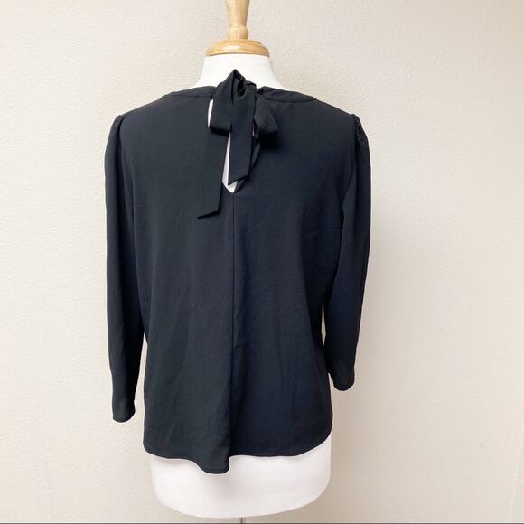 Camaieu Essential Eyelet Top Black Size S - Picture 3 of 8